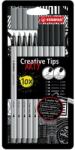 STABILO Tűfilc készlet STABILO Creative Tips ARTY 2 különböző szín, fekete, szürke, 5 különböző vastagság, összesen 10db filc (89/10-1-20)