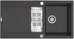 Franke MARIS 651-A másfél medencés gránit mosogató automata dugóemelő, szifonnal, fekete, beépíthető (114.0176.602)