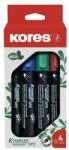 Kores Alkoholos marker készlet, 1-3 mm, vágott, KORES "Eco K-Marker", 4 különbözõ szín (4 db)