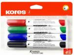 Kores Tábla- és flipchart marker készlet, kúpos, KORES "Eco K-Marker", 4 különbözõ szín (4 db)