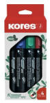 Kores Alkoholos marker készlet, 3-5 mm, vágott, KORES "ECO K-Marker XP2", 4 különböző szín (20784) - iroszer24