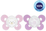 CHICCO Physio Comfort szilikon cumizó lány - Macska/Pöttyök 2 db, 6-16 m - vital24