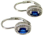 Silver OVÁL ezüst fülbevaló (sötét kék) (2023053009)