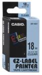 Casio Feliratozó szalag CASIO XR 18 X1 18mm x 8m átlátszó alapon fekete írásszín (10000322) - forpami