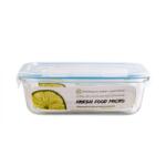 Casa Plastor Cutie pentru alimente, din sticla termorezistenta, capac din plastic cu supapa, 1, 04 litri, Fresh Micro (PY-PR-V1040)