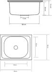Lisa Chiuveta inox suspendata 40x50 cm cu racord flexibil - o cuva pentru masca (ZLN0148SF) Chiuveta