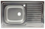Lisa Chiuveta inox anticalcar Z-INOX ZLN-9195ST cu picurator - cuva stanga 50x80cm + racord flexibil (ZLN9195SF) Chiuveta