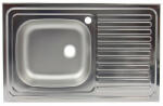 Lisa Chiuveta pentru masca+racord flexibil scurgere Z-INOX ZLN-9195ST, Inox anticalcar, Cuva stanga, 50x80 cm Chiuveta