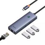 Baseus Hub Type-C to 3 x USB 3.0, RJ45 - Baseus UltraJoy Series (B0005280A813-00) - Space Grey (KF2316072)