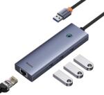Baseus Hub USB la 3 x USB 3.0, RJ45 - Baseus UltraJoy Series (B0005280A813-01) - Space Grey (KF2316073)