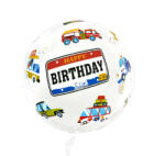 PartyPal Szülinapi Buborék lufi 18" 45cm Autók, Happy Birthday (LUFI970370)