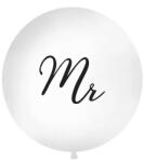 Partydeco 3 feet 91cm Fehér esküvői léggömb Mr felirattal (LUFI430917)