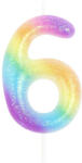 PartyPal Számgyertya szivárvány 6cm 6-os (LUFI771271)