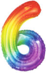 PartyPal Számos lufi 34" 86cm óriás Rainbow, szivárvány, szám, számjegy 6-os (LUFI858723)