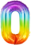 PartyPal Számos lufi 34" 86cm óriás Rainbow, szivárvány, fólia szám, számjegy 0-ás (LUFI572737)