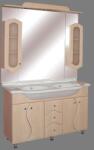 GUIDO Porcelán "S130" modell porcelánkagylós fürdőszoba bútor, komplett - több színben rendelhető Sima tükörrel
