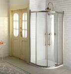 SAPHO GELCO ANTIQUE íves zuhanykabin, eltolható kétszárnyú ajtó, 900x900mm, transzparent üveg minta nélkül, bronz (GQ5290C)