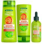 Garnier Fructis Vitamin & Strength Reinforcing Shampoo set șampon 250 ml + balsam de păr 200 ml + tratament de păr 125 ml pentru femei