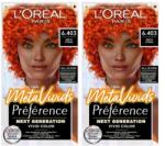 L'Oréal Préférence Meta Vivids set 2x vopsea de păr 75 ml Nuanţă 6.403 Meta Coral pentru femei