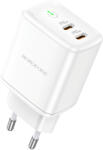 BOROFONE Incarcator Retea Borofone BN9, 35W, 3A, 2 x USB-C, Alb