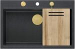 Quadron Marc chiuveta graniteq 76x50 cm negru HQM7650U8_PVDG1 (HQM7650U8PVDG1) Chiuveta