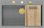 Quadron Marc chiuveta graniteq 76x50 cm gri/grafit/onix HQM7650U5_PVDG1 (HQM7650U5PVDG1) Chiuveta