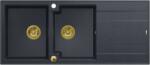 Quadron Evan chiuveta graniteq 116x50 cm negru HQE11650U8_PVDG1_P2O (HQE11650U8PVDG1P2O) Chiuveta