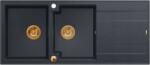 Quadron Evan chiuveta graniteq 116x50 cm negru HQE11650U8_PVDC1_P2O (HQE11650U8PVDC1P2O) Chiuveta