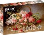 Enjoy 1000 db-os puzzle - A Basket of Roses and Carnations (1530) (1530)