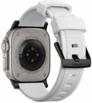 NOMAD Curea rezistenta la apa NOMAD Rugged Strap compatibila cu Apple Watch 4/5/6/7/8/9/SE/Ultra1/2 42/44/45/49mm White/Black (NM01575685)