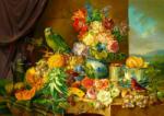 Enjoy 1191 - Josef Schuster: Still Life with Fruit Flowers and a Parrot - 1000 db-os puzzle (1191)