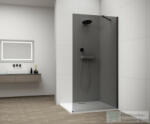 SAPHO ESCA BLACK MATT Walk-in zuhanyfal, falra szerelhető, füst üveg, 900mm (ES1290-02) (ES1290-02) - furdoszoba-szaniter