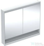 Geberit ONE 105x90 cm-es 2 ajtós, nyitott polcos falsík alatti tükrös szekrény ComfortLight világítással, fehér/porszórt alumínium 505.824. 00.2 (505824002)