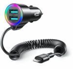 JOYROOM Incarcator Auto 2x USB, 17W + Cablu Lightning - JoyRoom (JR-CL25) - Negru