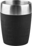 emsa TRAVEL CUP thermal mug (black/stainless steel, 0.2 liters) (514514) - vexio