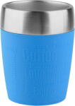 emsa TRAVEL CUP thermal mug (blue/stainless steel, 0.2 liters) (514515) - vexio