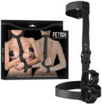 Fetish Submissive Bondage Collar & Wrist Cuffs Body Restraint Set Black