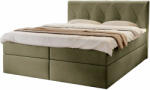MV Olivazöld DEAN kárpitozott ágyneműtartós boxspring ágy Méret: 180x200
