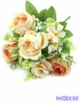  Pasztel vegyes selyemvirág csokor 29 cm - Barack