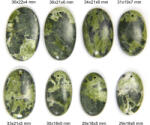  Cabochon din Vesuvianit Natural cu Gaura - Oval - 29-36x18-22x4-7 mm - 1 Buc