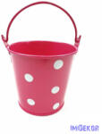  Kicsi pöttyös bádog vödör - Pink