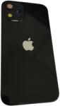 iPhone 12 Mini (5.4") készülék hátlap, kamera lencsével / sim tálcával, akkufedél, fekete, AAA+ minőségű