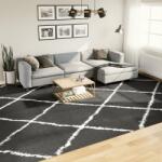 vidaXL fekete és krém hosszú szálú bozontos modern szőnyeg 300 x 400cm (375418) - pepita