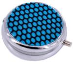 Angelo kör alakú színes zsebhamutál - króm, kék pöttyös (A-400802-8)