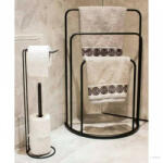 Bathroom Solutions fekete fém álló törülközőtartó 49, 5 x 75 cm (442472) - aktuell