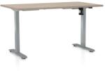 Rauman OfficeTech A állítható magasságú asztal, 120 x 80 cm, szürke alap, tölgy