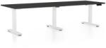 Rauman OfficeTech Long állítható magasságú asztal, 240 x 80 cm, fehér alap, fekete