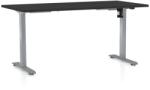 Rauman OfficeTech A állítható magasságú asztal, 160 x 80 cm, szürke alap, fekete