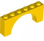 LEGO® 15254c3 - LEGO sárga boltív 1 x 6 x 2 méretű alsó merevítő nélkül (15254c3)