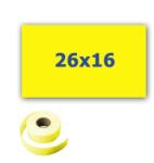 CDRmarket Etichete de pret pentru etichetarea clestilor, rectangulara, 26mm x 16mm, 700buc. , semnal galben (ETRL-26x16-yellow2)